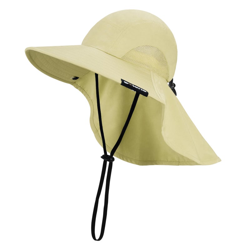 Solaris Sun Hat with Neck Flap, UPF 50 Sun Protection Lightweight Sun Cap for Men Women, Wide Brim Hat for Fishing Hiking Beach Safari, Tan - Image 1